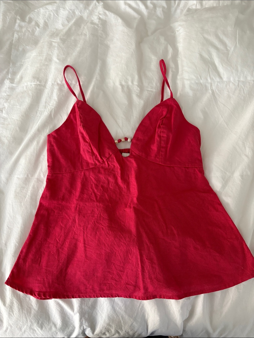 Linen beaded cami top